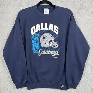 VTG Dallas Cowboys Sweatshirt Mens M Blue NFL Football Logo 7 90s Americas Team